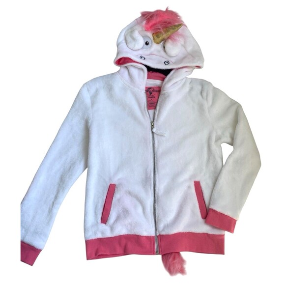 Despicable Me Minion Hoodie -Universal Studios - Fluffy Unicorn YOUTH SZ LARGE - Picture 1 of 7